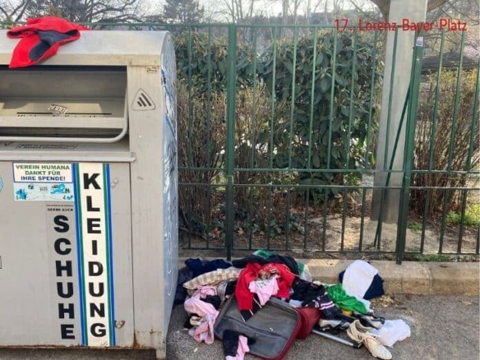 ruhagyűjtő konténerek; clothing collection containers